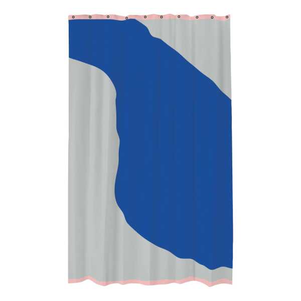 Mette Ditmer Nova Arte Duschvorhang 150x200cm Light grey-cobalt