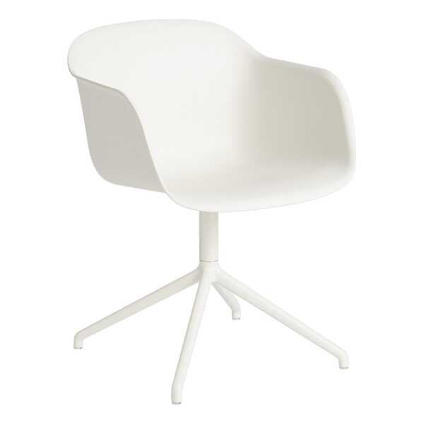 Muuto Fiber armchair Bürostuhl mit drehbarem Gestell Weiß