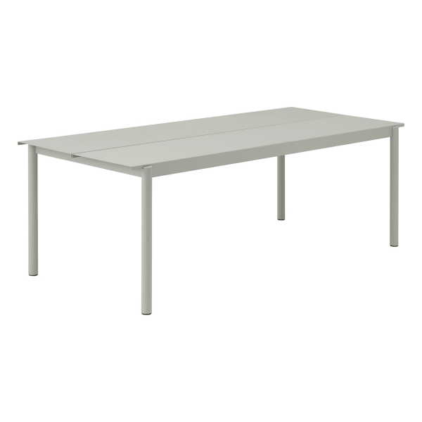 Muuto - Linear Steel Outdoor Gartentisch, 220 x 90 cm, grau