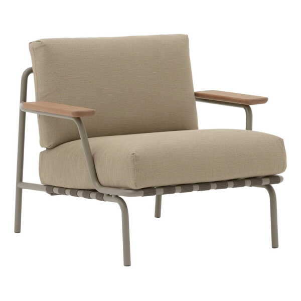 Muuto - Settle Outdoor Lounge Chair, braun / taupe (Stoff Ribbed Weave 5)