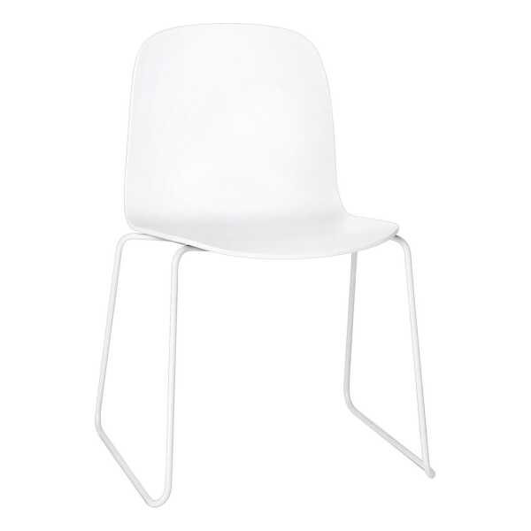 Muuto Visu Stuhl mit Kufengestell White-White