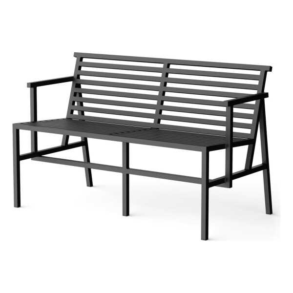 NINE - 19 Outdoors Dining Gartenbank 125 x 75 cm, schwarz (RAL 9011)
