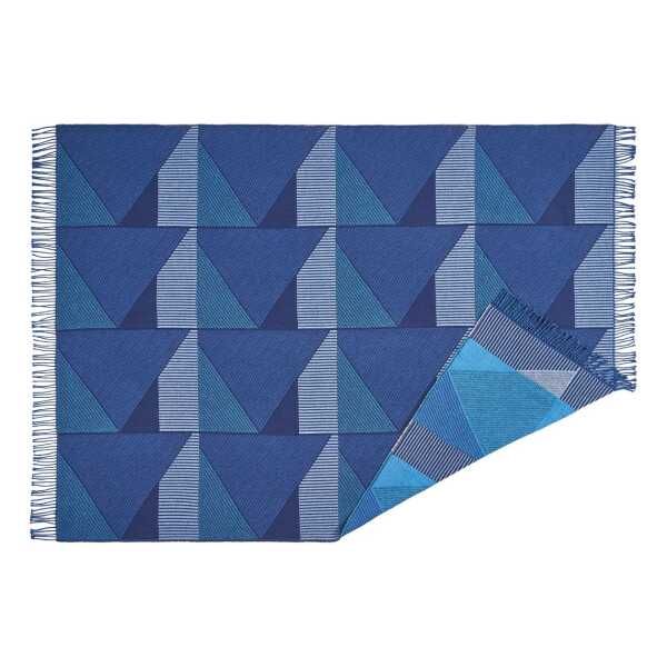 NJRD Metric Focus No. 3 Baumwolldecke 130 x 185 cm Blau