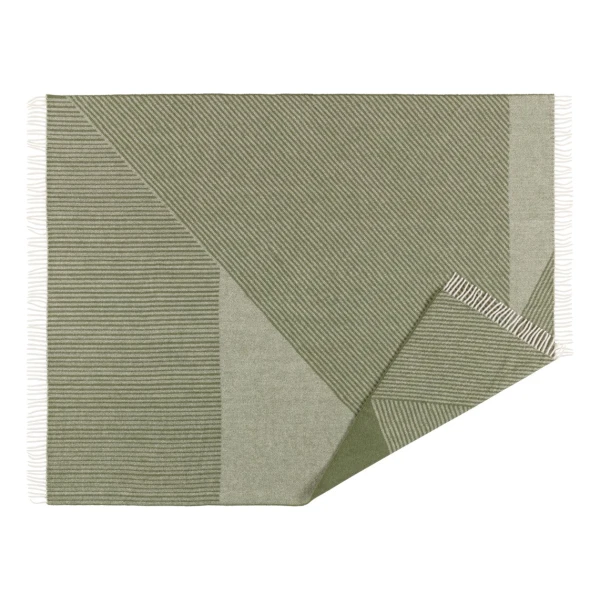 NJRD Stripes Wolldecke 130 x 185cm Grün