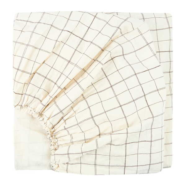 Nobodinoz - L1N0 Baby Bettlaken, 70 x 100 cm, natural grid