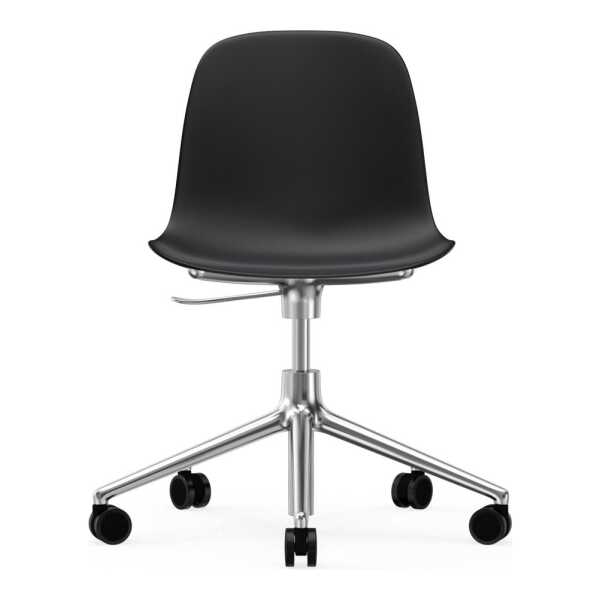 Normann Copenhagen Form chair drehbar, 5W Bürostuhl Schwarz, Aluminium, Rollen