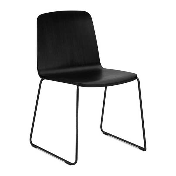 Normann Copenhagen Just Stuhl Schwarz, Schwarze Kante, Schwarzes Metallgestell