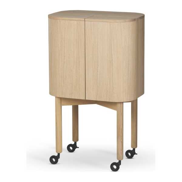 Northern Loud Barschrank auf Rädern Light oiled oak