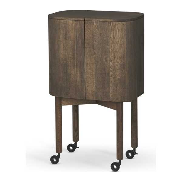 Northern Loud Barschrank auf Rädern Smoked oak