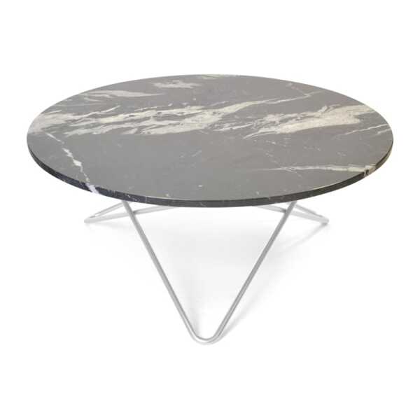 OX Denmarq O Table Beistelltisch Marmor Schwarz, Edelstahlgestell
