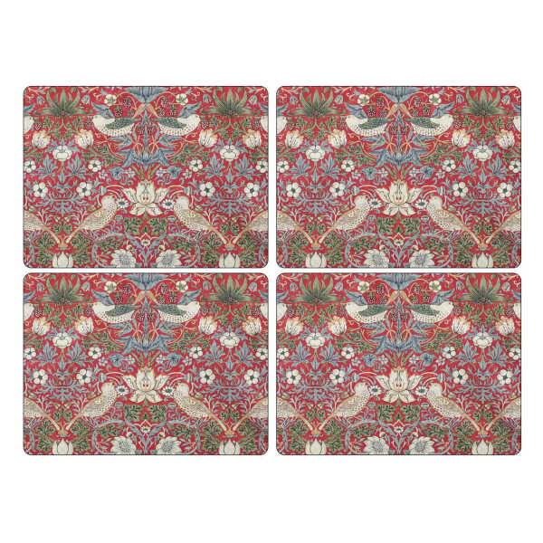 Pimpernel Strawberry Thief Tischset 30 x 40 cm 4er-Pack Rot