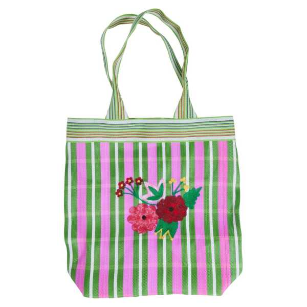 Recycelte Tragetasche , Model 6, Blumenmuster