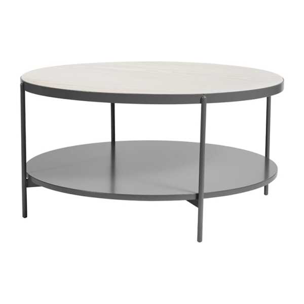 SMD Design Lene Beistelltisch Grau, Eschenfurnier weiß pigmentiert