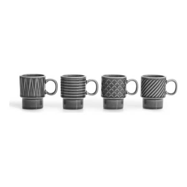 Sagaform Coffee & More Espressotasse 4er Pack Grau