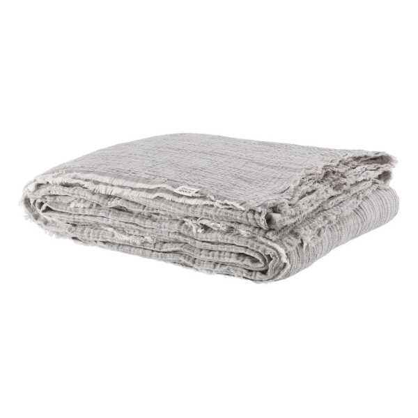 Scandi Living Breeze Tagesdecke 160 x 260 cm Grau