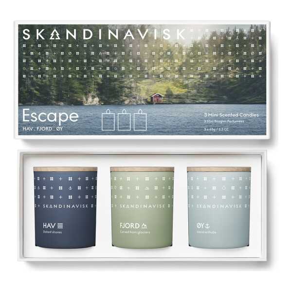 Skandinavisk ESCAPE Mini-Duftkerze Geschenkset 3-teilig 65 g
