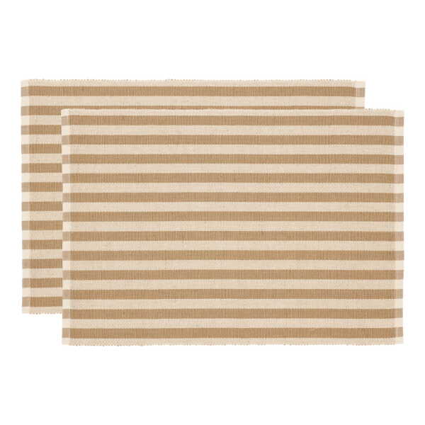 Södahl - Statement Stripe Tischset, 33 x 48 cm, beige (2er-Set)