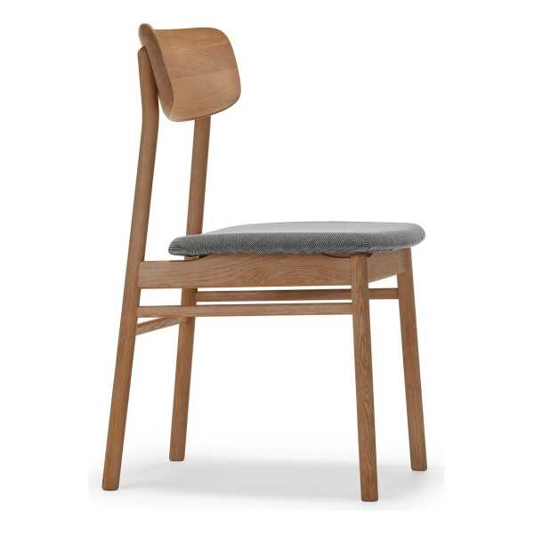 Stolab Prima Vista Stuhl geölte Eiche Tyg blues 9202 Braun-beige