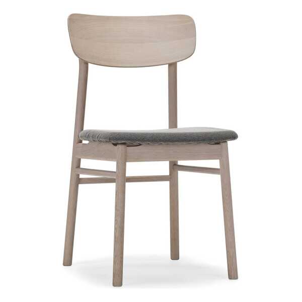 Stolab Prima Vista Stuhl weißgeölte Eiche Tyg blues 9202 Braun-beige