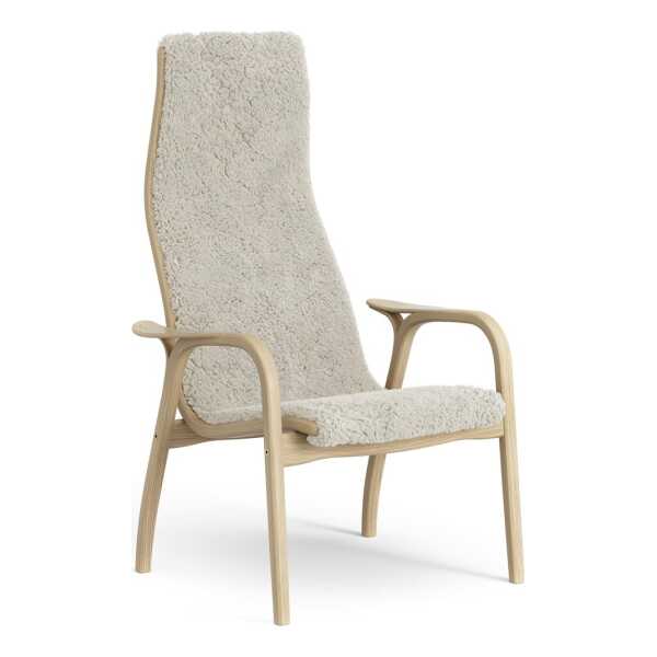 Swedese Lamini Kindersessel lackierte Eiche/Schaffell Moonlight (beige)