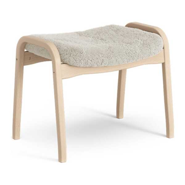 Swedese Lamino Fußhocker Schaffell moonlight, Buche naturlackiert