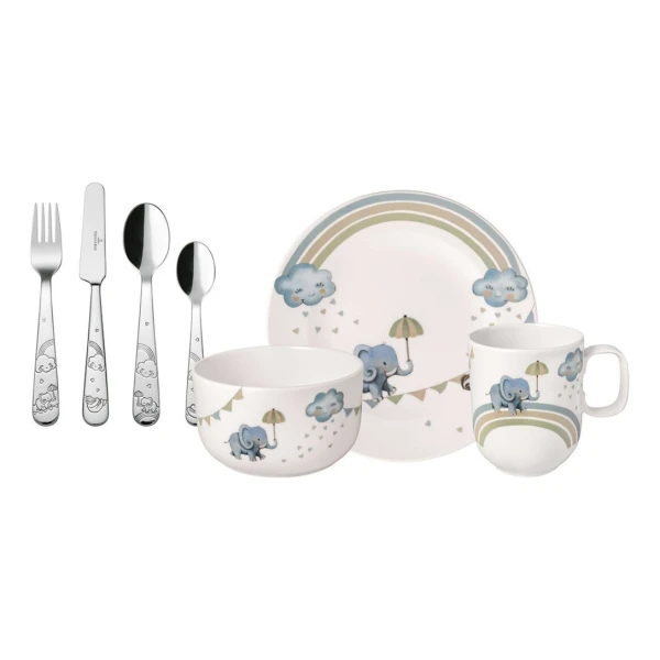 Villeroy & Boch Walk like an Elephant Kindergeschirr und Besteck 7 Teile