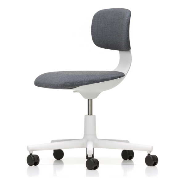 Vitra - Rookie Bürostuhl, soft grey / Tress blaugrau (Hartbodenrollen)