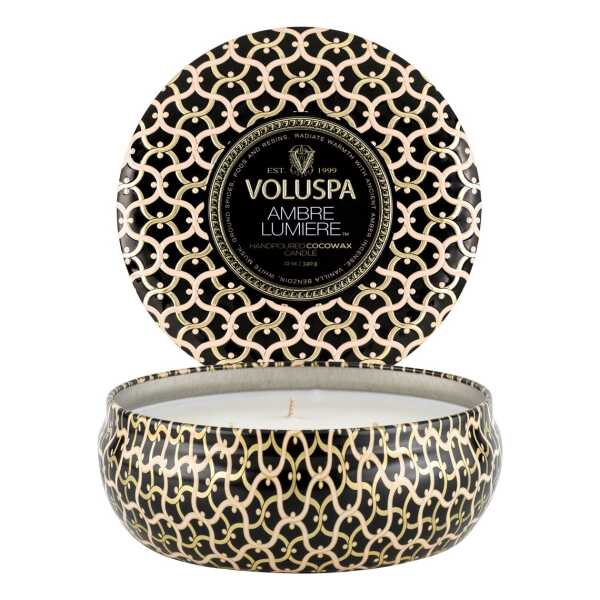 Voluspa Maison Noir 3-wick Tin Duftkerze 40 Stunden Ambre Lumiere
