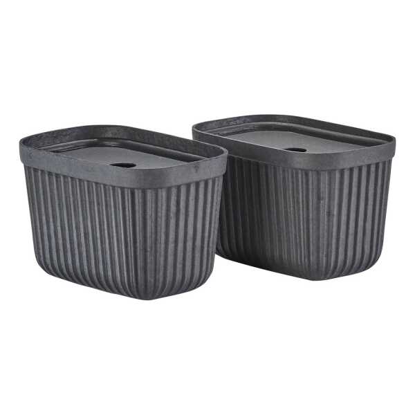 Zone Denmark Pulp Aufbewahrungsbox 15x23 cm 2er-Pack Black