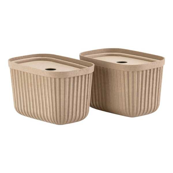 Zone Denmark Pulp Aufbewahrungsbox 15x23 cm 2er-Pack Natural Brown