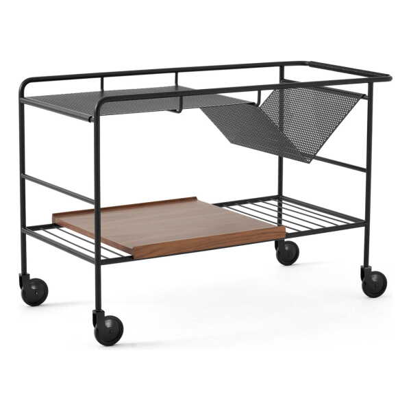 &Tradition - Alima NDS1 Servierwagen, mattschwarz/ Walnuss lackiert