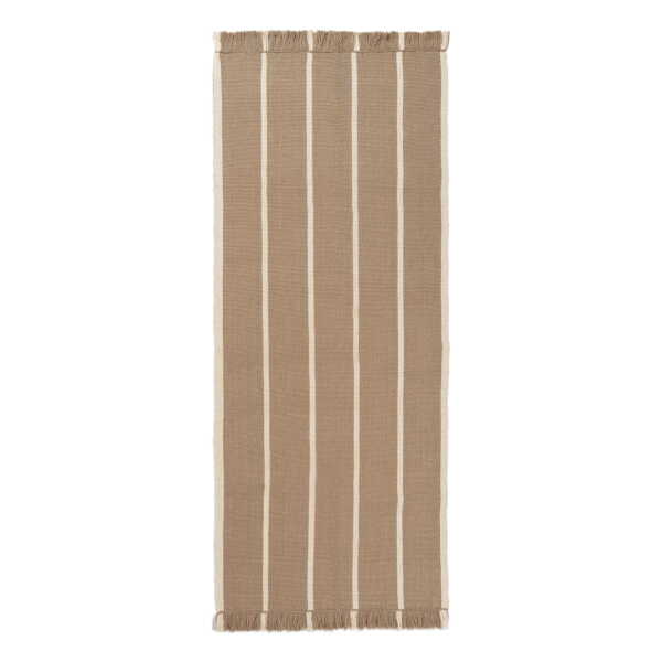 ferm LIVING - Calm Kelim Teppichläufer, 80 x 200 cm, dark sand / off-white