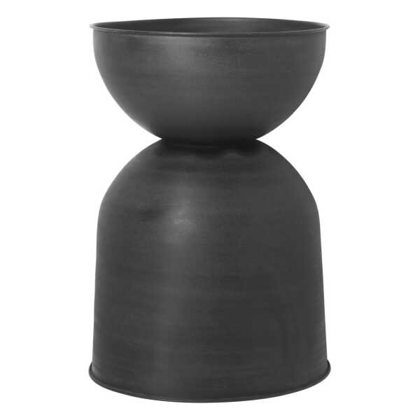 ferm LIVING Hourglass Blumentopf groß Ø50 cm Schwarz-dunkelgrau