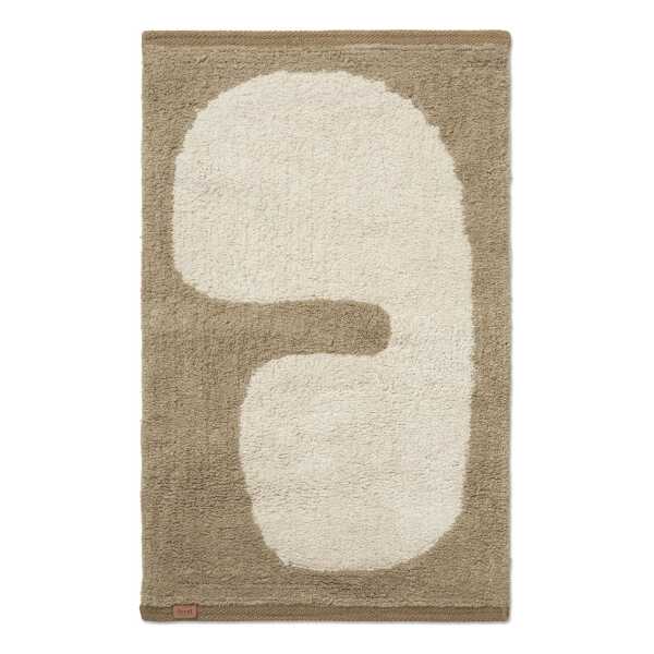 ferm LIVING Lay Badezimmerteppich 50 x 70cm Dark taupe-off white