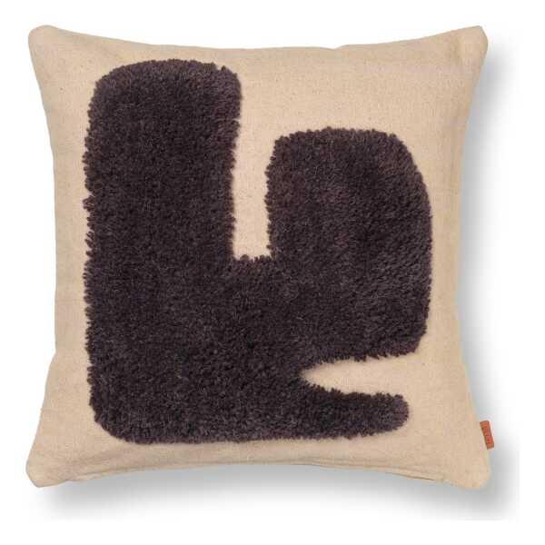 ferm LIVING Lay Kissen 50 x 50cm Sand / Dark Brown