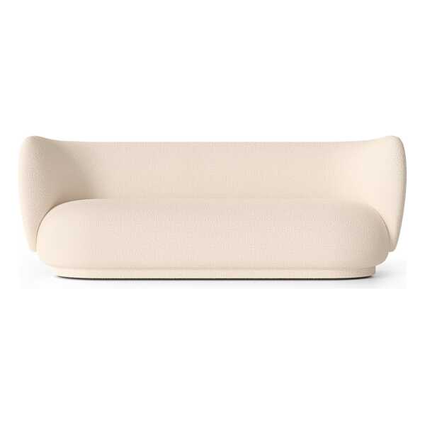 ferm LIVING Rico Sofa bouclé 3-Sitzer Wool bouclé offwhite