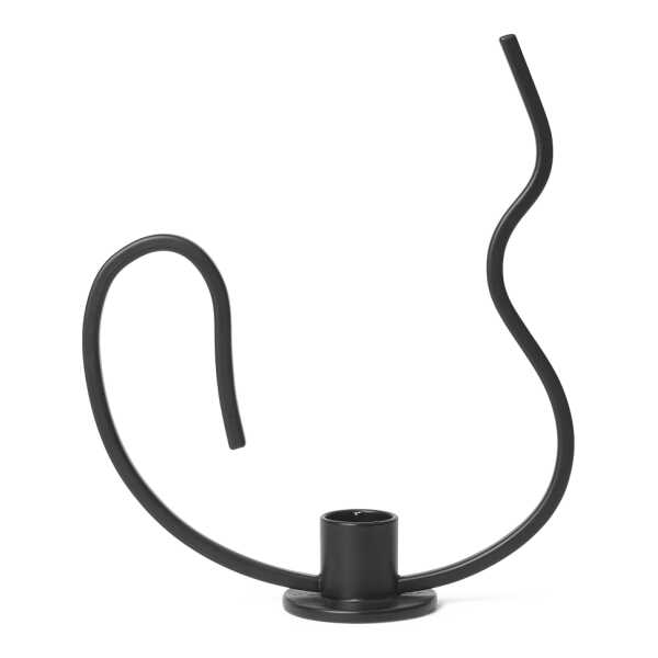 ferm LIVING Valse Kerzenhalter low Black