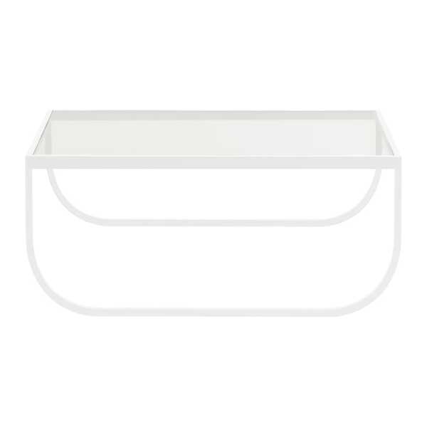 Asplund Tati High Couchtisch Glas, weißes Gestell