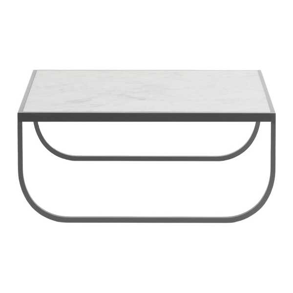 Asplund Tati High Couchtisch Marmor weiß, storm grey Gestell