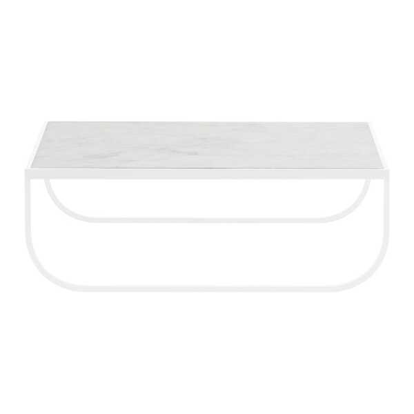 Asplund Tati Low Couchtisch Weißer Marmor, weißes Gestell