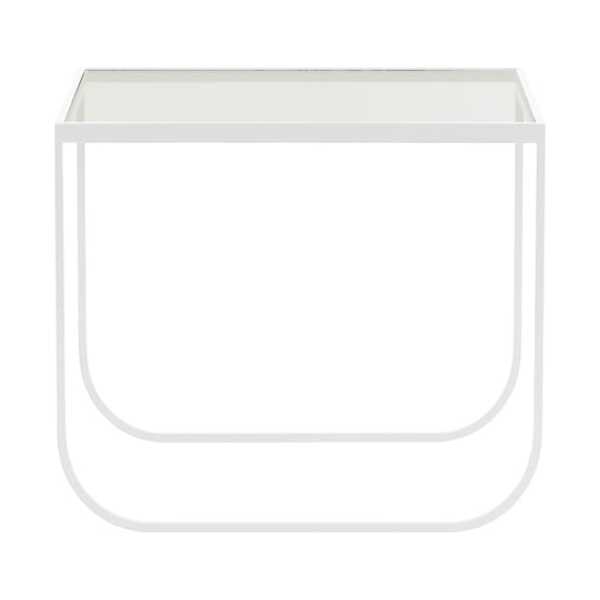 Asplund Tati Square Couchtisch Glas, weißes Gestell