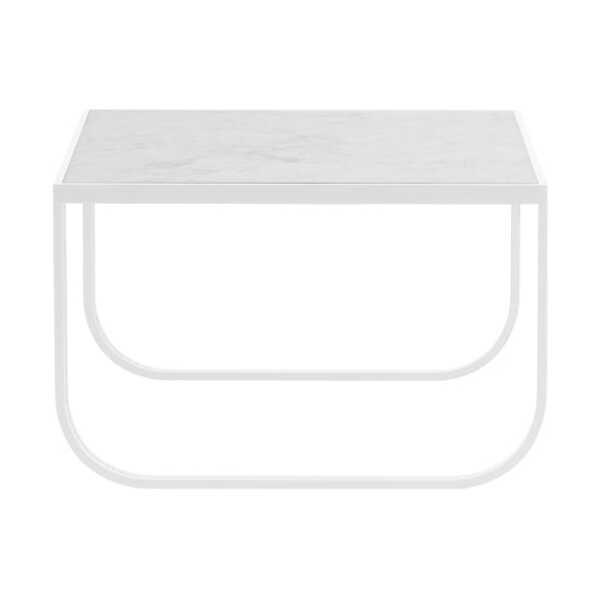 Asplund Tati Square Couchtisch Weißer Marmor, weißes Gestell