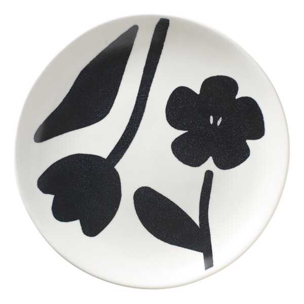 Broste Copenhagen Flora Teller Ø20 cm Black-off white