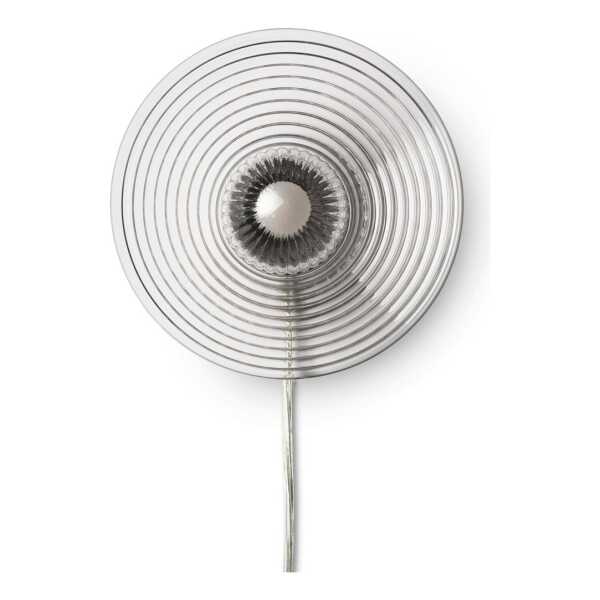 FDB Møbler U12 Sletterhage Wandleuchte mit Kabel Fluted glass-aluminium