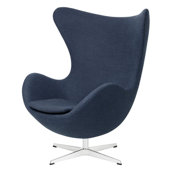Fritz Hansen - Egg Chair, Aluminium gebürstet matt / Capture blau 6001