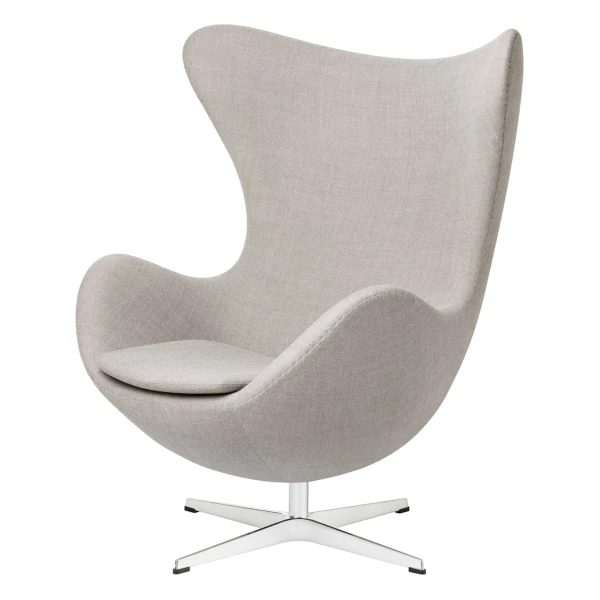 Fritz Hansen - Egg Chair, Aluminium gebürstet matt / Capture warmgrau hell 4101