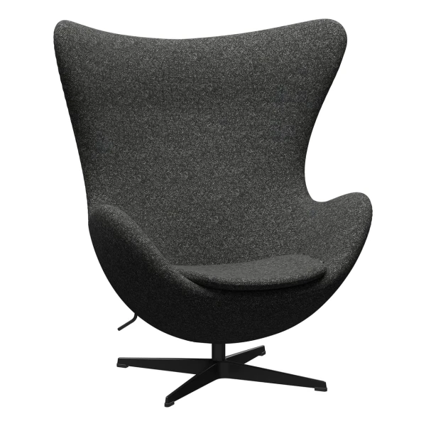 Fritz Hansen - Egg Chair, PVD schwarz / Vanir Granite braun 373 (Jubiläumsedition 2022)