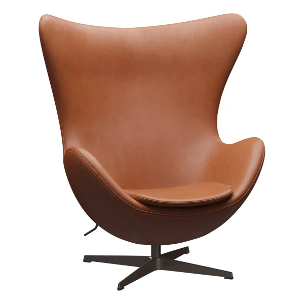 Fritz Hansen - Egg Chair, braun-bronze / Grace Leder walnuss