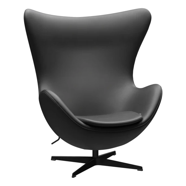 Fritz Hansen - Egg Chair, schwarz / Essential Leder schwarz