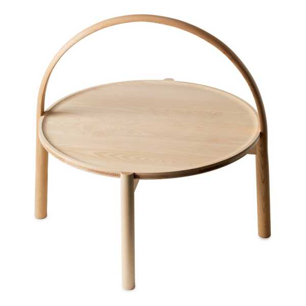 Gärsnäs Elna Couchtisch Esche-white-Ø60 cm m. Bügel